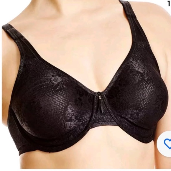Wacoal Other - Wacoal Clean & Classic Full Figure Underwire Black Floral Lace Bra 38G